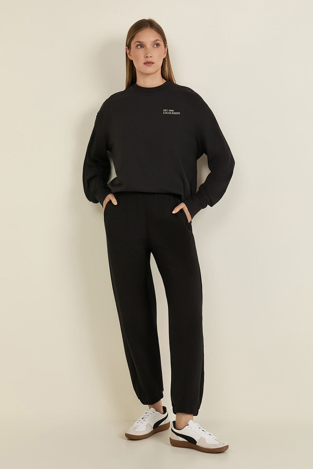 Heavyweight Cotton Crewneck Long-Sleeve Shirt